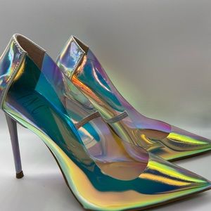 INC international concepts Womens Silver Clear Heels Shoes 6.5 Medium